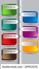 colorful text boxes time line for website.