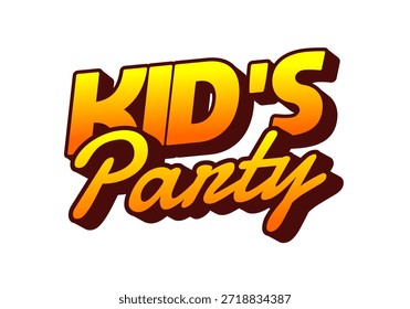 Colorful text design featuring the words Kids Party in a playful font