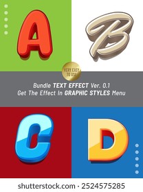 Colorful text effect 3D style bundle ver. 01