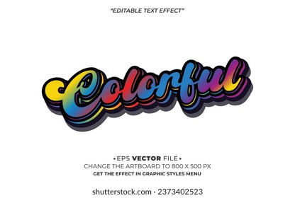 Colorful text effect editable vector template