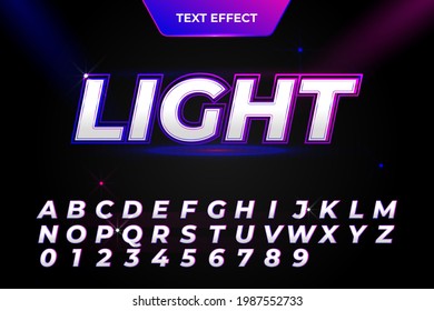 Colorful Text Effect Light Style. Text Effect Neon Theme.