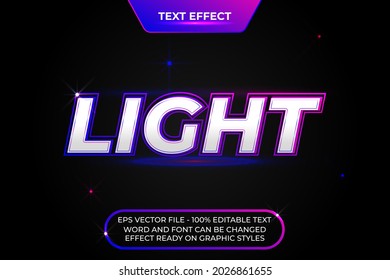 Colorful text effect light style. Editable text font effect neon theme.