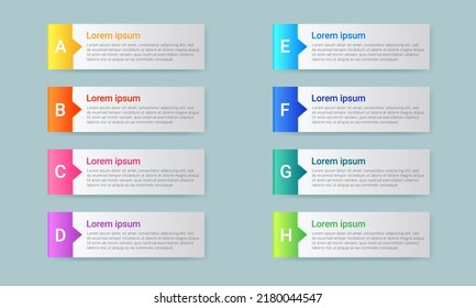 Farbiger Textrahmen für Infografik-Elemente. Einfache Textbandbreite für Präsentationen, Banner-Vorlagen und Infografiken. Geeignet für Workflow- und Prozessinformationen.