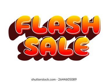 Colorful text graphic featuring the words FLASH SALE in a bold, playful font with a gradient from yellow to red and a shadow effect