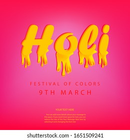 Colorful text holi with festival Indian festival of colors celebration poster or banner design with stylish text Happy Holi with paint