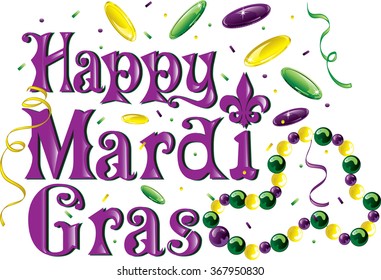 Colorful Text That Says Happy Mardi Gras