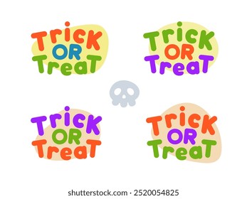 Colorful text of Trick or treats. Vector Illustration