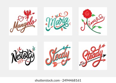 Colorful text typography design vector illustration