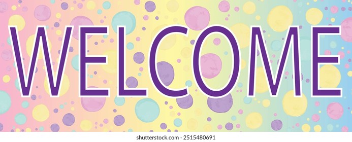 Colorful text "welcome" Vector illustration,  Isolated graphic element background for design