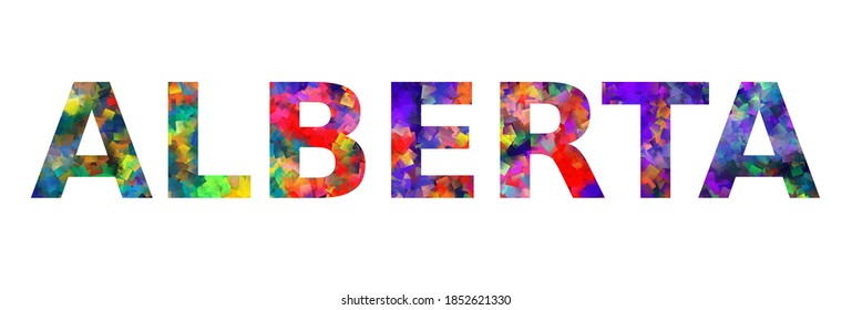 Colorful text of word ALBERTA vector design