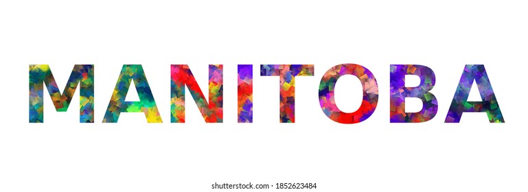 Colorful text of word Manitoba vector design