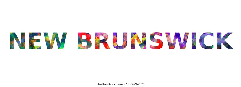 Colorful text of word new brunswick vector design