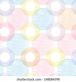 Colorful textile circles seamless patter background border