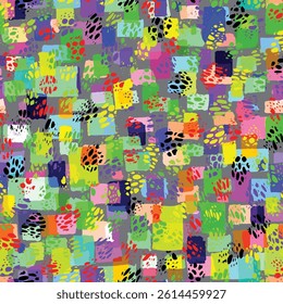 colorful textile pattern made of geometric objects