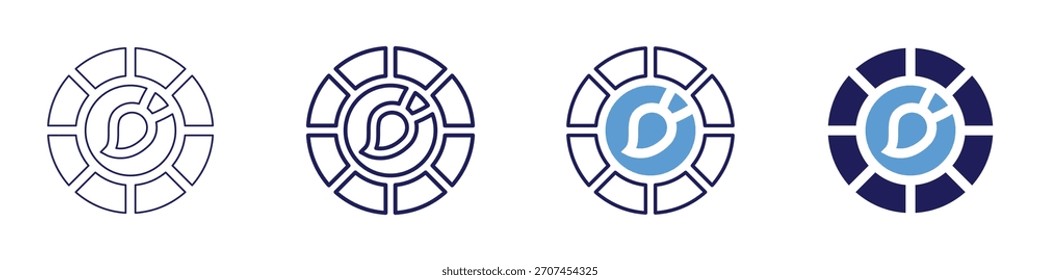 Colorful textiles icon in 4 different styles. Thin Line, Line, Bold Line, Duotone. Duotone style. Editable stroke.