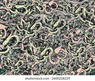 Colorful textural background with linear and dots elements. Fun chaotic motifs for fashion trends, business concepts, covers, scrapbooking, interior solutions, tiles, prints, posters, etc. Vector