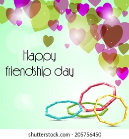 Colorful texture bangles on beautiful love background for Happy Friendship Day celebrations.eps-10