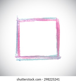 Colorful texture frame. Vector handmade design elements. Sketch frame.
