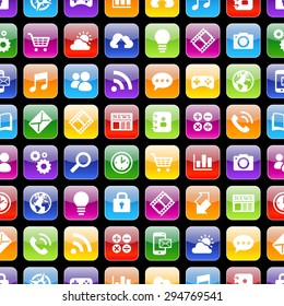 A colorful texture with reflection composed by several Technology related concepts.