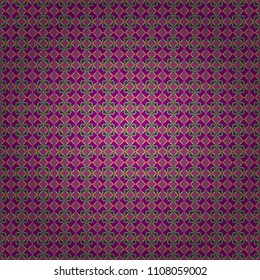 Colorful texture. Seamless geometric pattern. Vector seamless pattern. Geometric background with rhombus, dots and nodes. Abstract geometric pattern. Purple, gray and pink background.
