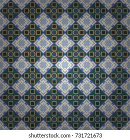 Colorful texture. Seamless geometric pattern. Violet, blue and beige background. Geometric background with rhombus, dots and nodes. Abstract geometric pattern. Vector seamless pattern.
