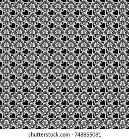 Colorful texture. Seamless geometric pattern. Geometric background with rhombus, dots and nodes. White, gray and black background. Vector seamless pattern. Abstract geometric pattern.