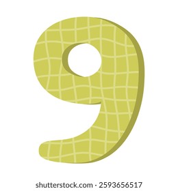 Colorful Textured Numbers Set. Colorful Number 9