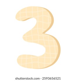 Colorful Textured Numbers Set. Colorful Number 3