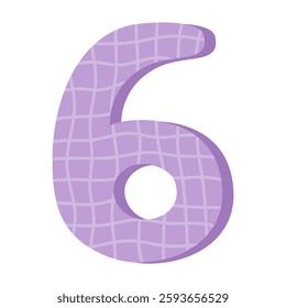Colorful Textured Numbers Set. Colorful Number 6