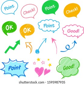 Colorful textured Speech balloon decoration tag set