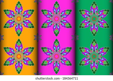 Colorful Thai style Kra Jung pattern