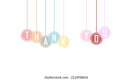 Colorful thank you sign for banner, poster, card, brochure