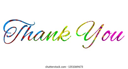 Colorful Thank You Text