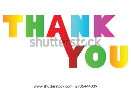 Colorful Thank You Vector Text Banner 