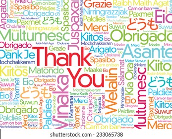 Colorful Thank You Word background Cloud in vector format