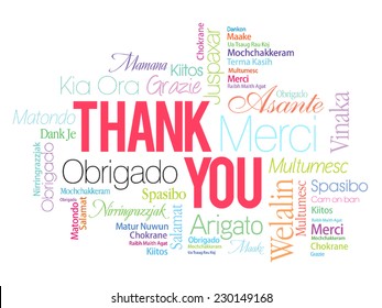 Colorful Thank You Word Cloud in vector format