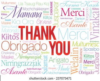 Colorful Thank You Word Cloud in vector format