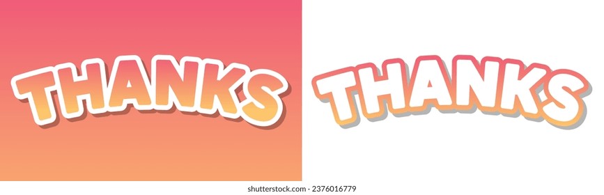 Colorful Thanks typography text. With color gradation.