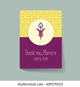 Colorful Thanksgiving Floral Postcard for Mom, 2D Banner For Print, Web Banners, Invitation and Other Mother's Day Related Activities
