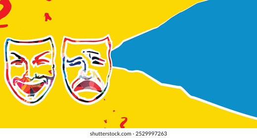 Colorful theater masks. Vector illustration