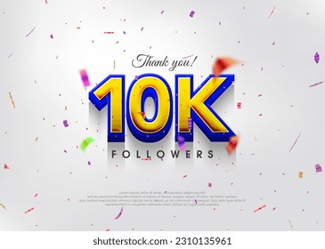 Colorful theme greeting 10K followers, thank you greetings for banners, posters and social media posts.