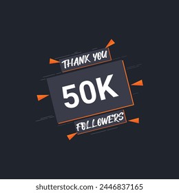 Colorful theme greeting 50k followers thank you greetings for banners posters and social media posts