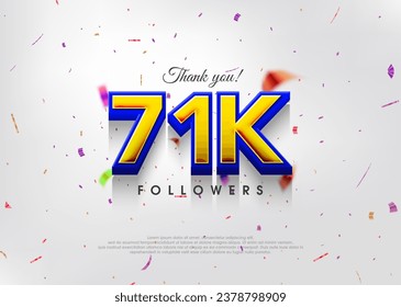 Colorful theme greeting 71k followers, thank you greetings for banners, posters and social media posts.