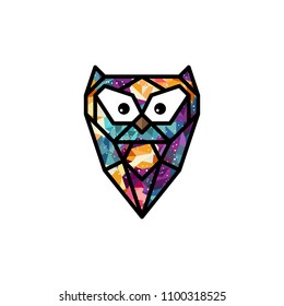 colorful theme owl bird vector art illustration
