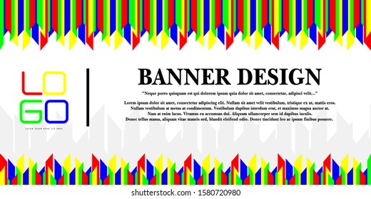 Colorful themed banner designs from ribbons - vector