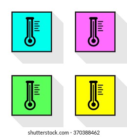 Colorful Thermometer Icons Set Vector EPS10, Great for any use.