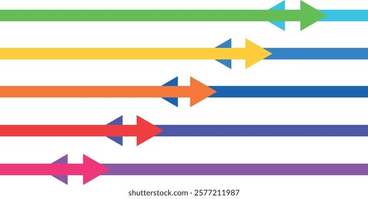colorful thick arrows in the style of ingredients