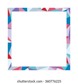colorful thick square polygon border vector frame for text or logo use inside