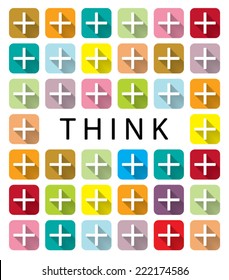Colorful Think plus design concept pattern vector.