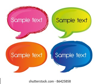 colorful thoought bubbles isolated over white background. vector
